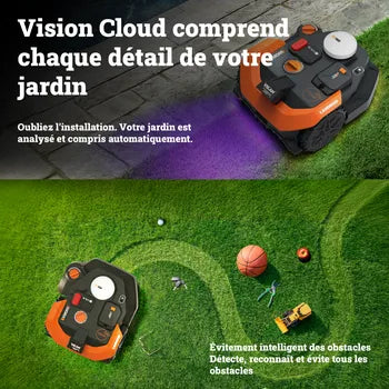 Robot tondeuse connecté WORX VISION CLOUD 2WD - Jusqu'à 650m² - WR365E