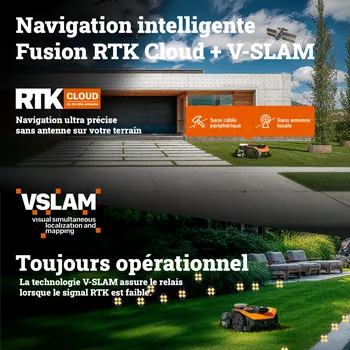 Robot tondeuse connecté WORX VISION CLOUD 2WD - Jusqu'à 650m² - WR365E