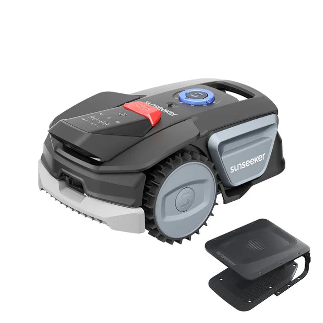 Sunseeker V1 Cordless Robotic Lawnmower, 300 m², with Free Garage, AI Vision, Obstacle Avoidance, 27% Slopes, App Control