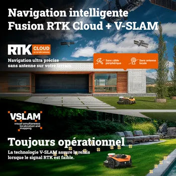 Robot tondeuse connecté sans fil WORX VISION CLOUD 2WD - Jusqu'à 300m² - WR303E