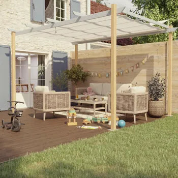 Pergola autoportante NATERIAL Omega 4x3m en aluminium effet bois - 8.31 m²