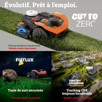 Robot tondeuse connecté sans fil WORX VISION CLOUD 2WD - Jusqu'à 300m² - WR303E