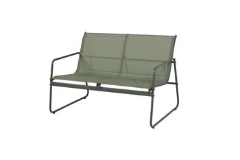 Cleo savannah green steel low garden lounge, 4 people