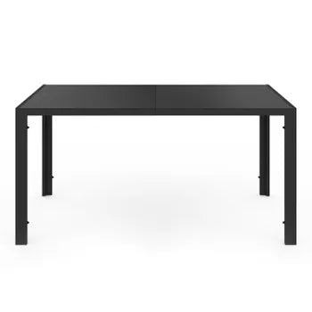 MADRID garden set 150 cm table and 6 stackable chairs, black
