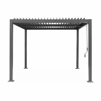 Pergola bioclimatique anthracite. aluminium et acier. 3x3m. lames orientables PALACE 3X3M