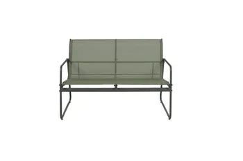 Cleo savannah green steel low garden lounge, 4 people
