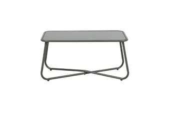 Cleo savannah green steel low garden lounge, 4 people