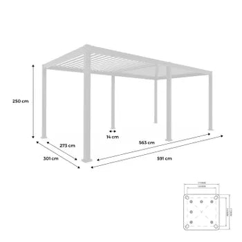 Pergola bioclimatique – Triomphe – 3x6m. aluminium. à lames orientables TRIOMPHE 6X3M
