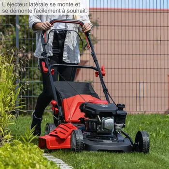 Scheppach MS161-46 Petrol Lawn Mower - 4-Stroke 150cc Petrol Engine - 46cm Cutting Width - 55L Grass Box - Side Discharge