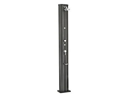 Douche solaire droite alu noir 40 l avec rince-pieds