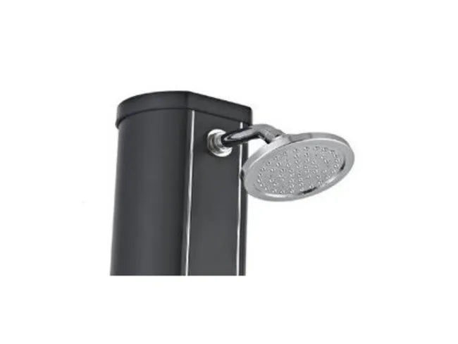 Douche solaire droite alu noir 40 l avec rince-pieds