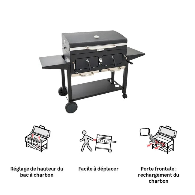 Barbecue king size 2 foyers indépendants Centaurus NATERIAL