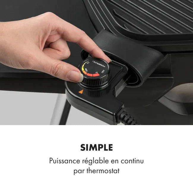 Barbecue électrique KLARSTEIN en Acier inoxydable 2000 W Noir