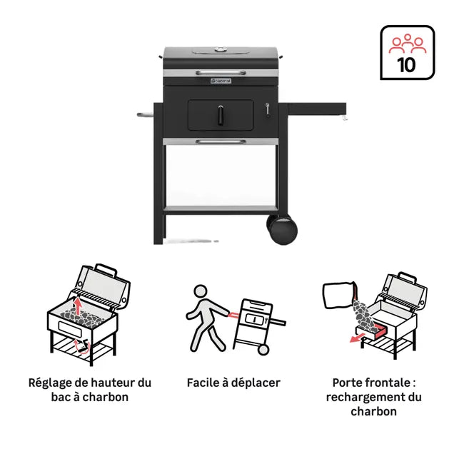 Barbecue charbon Centaurus Beta II 90x70cm NATERIAL