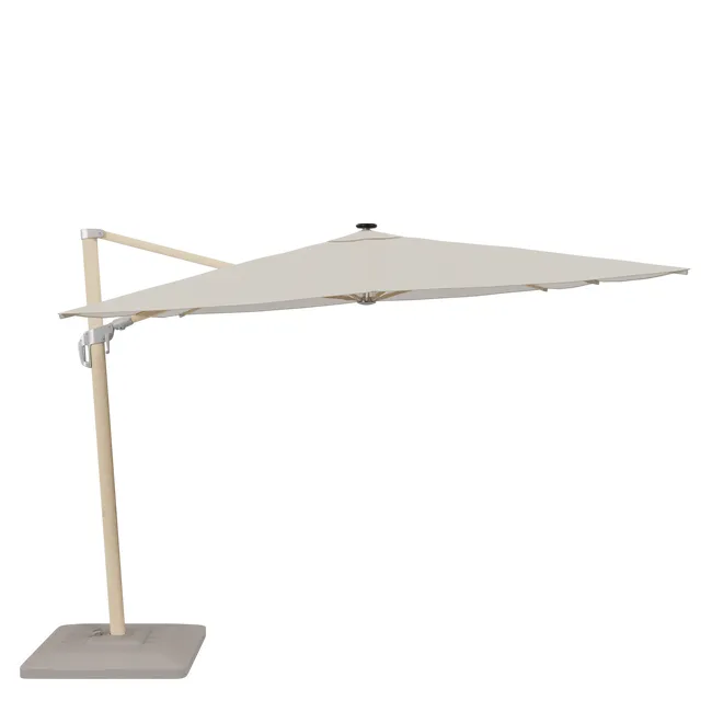 Parasol déporté NATERIAL Sonora II blanc rectangulaire, L.391 x l.282 cm
