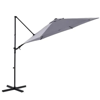 Parasol déporté Polar II anthracite rond, L.290 x l.290 cm