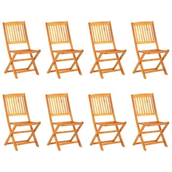 Ensemble à manger de jardin pliable 9 pcs bois d acacia solide