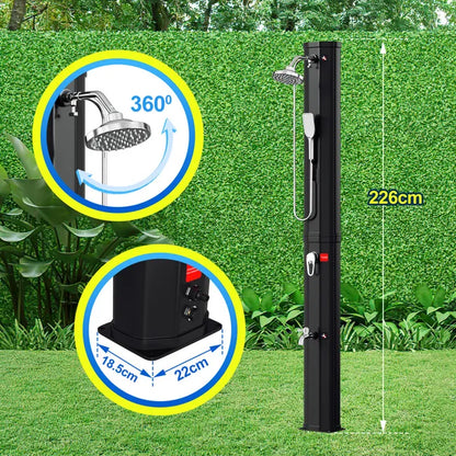 Douche solaire 60L avec couvercle de protection