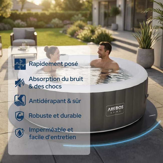 AREBOS Tapis Protection Spa Ø240 cm EVA 25pcs