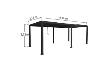Pergola bioclimatique autoportante NATERIAL Clima alu gris anthracite, 17.17 m²