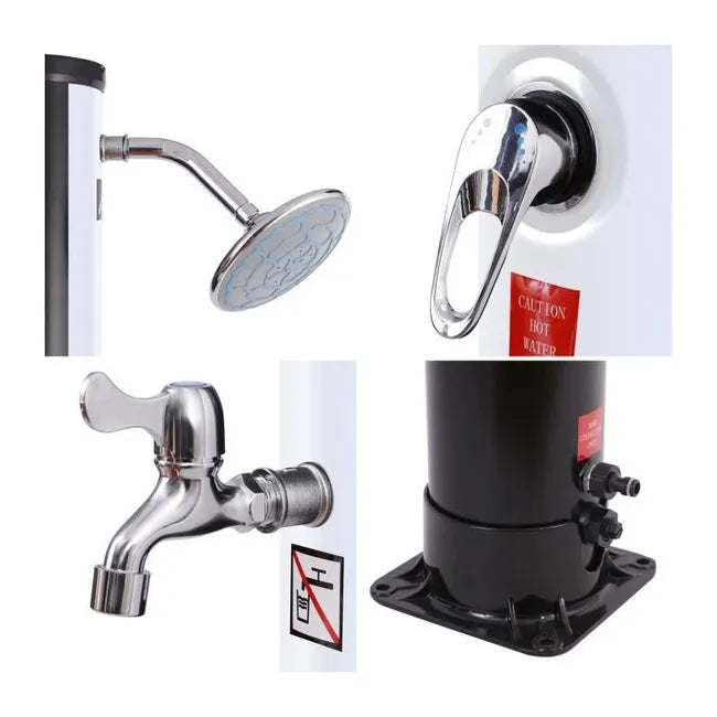 Douche solaire FIDGI noir et argent 35L