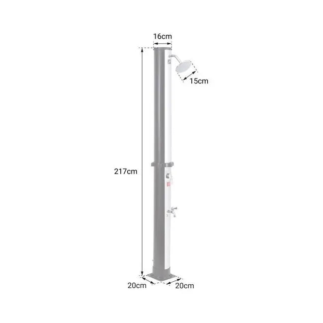 Douche solaire FIDGI noir et argent 35L