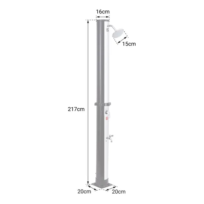 Douche solaire FIDGI noir et argent 35L