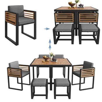 Garden set - lounge 12 chairs + table, patio/balcony, solid table, 12 people, garden and dining furniture.