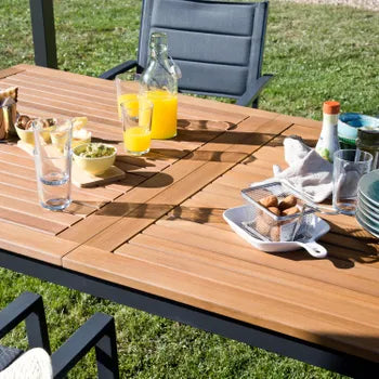 NATERIAL Oris Butterfly 6-Seater Anthracite Grey Aluminium Garden Lounge Set