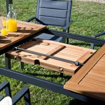 NATERIAL Oris Butterfly 6-Seater Anthracite Grey Aluminium Garden Lounge Set