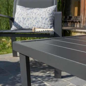 Aramis Outdoor Lounge Set in Grey Aluminium/Textilene, 4-Seater